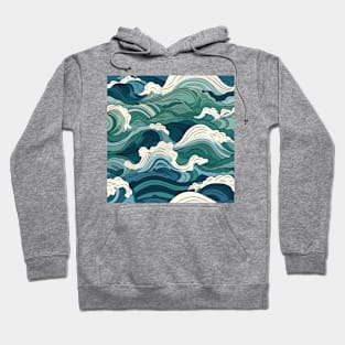 Ephemeral Crests: Hokusai Waves Reimagined Hoodie